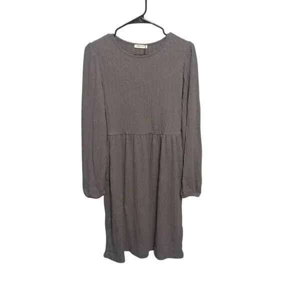 Zeagoo Women's Casual Knit Sweater Dress with Pockets Crew Medium, Blue/Grayish - Picture 3 of 15